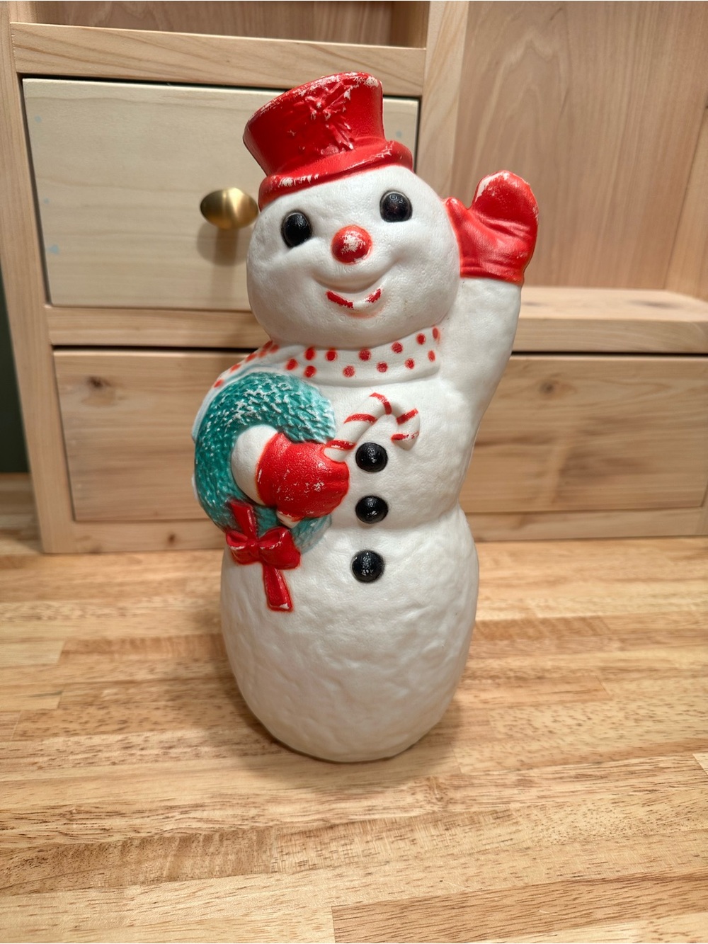 Vintage Tabletop Snowman Blow Mold